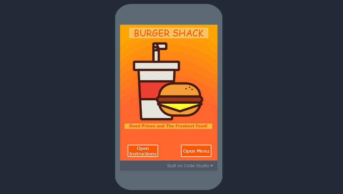 Burger Shack Menu Application